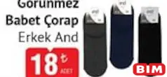 AND GÖRÜNMEZ BABET ÇORAP ERKEK